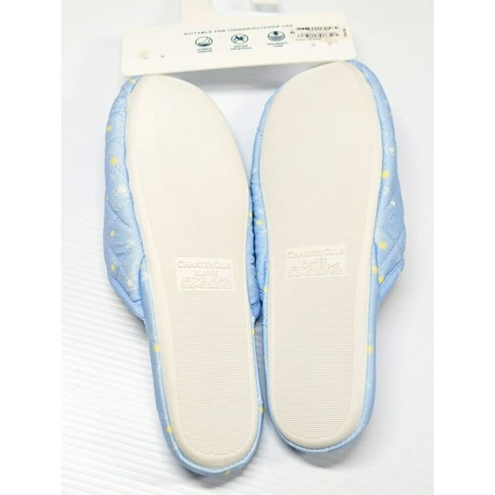 Charter Club Womens Quilted Paisley Floral Clog Slippers Blue Size XL (MSRP $35) - Picture 4 of 5